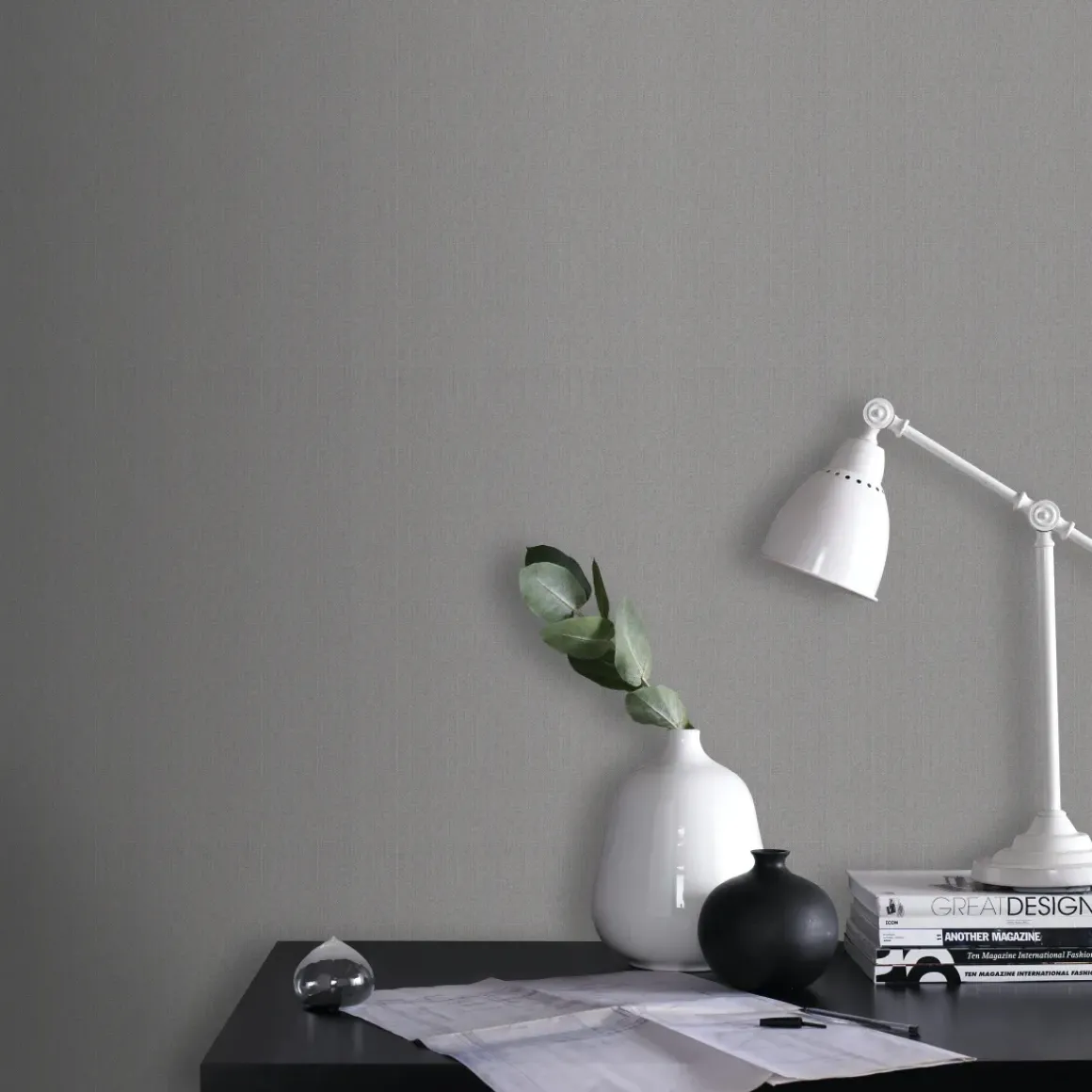 Decomode Vliesbehang Basic Cotton Grijs