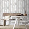 Decomode Vliesbehang Hout Wit