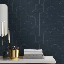 Decomode Vliesbehang Odile Blauwgroen