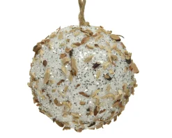 Decoris Kerstbal Glitter Foam Wit 8Cm