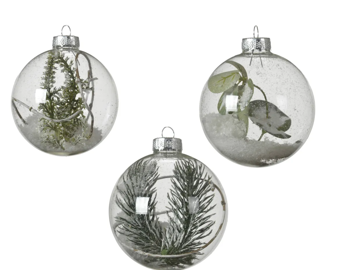 Decoris Kerstbal Sneeuw Glas O8Cm Diversen