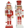 Decoris Kerstfiguur Notenkraker Mdf Rood-Wit 25Cm Diversen
