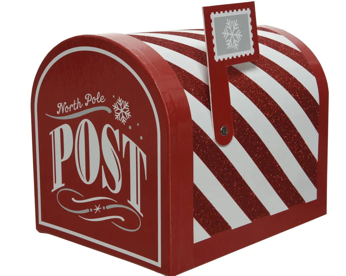 Decoris Postbus North Pole Post Rood-Wit 24Cm