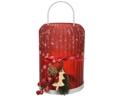 Decoris Theelichthouder Glas 21Cm Rood