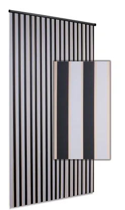 Degor Deurgordijn Linten Zwart/Wit 90X220Cm