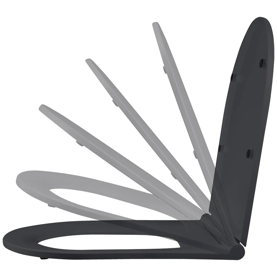 Differenz Hangtoilet Mat Zwart | Soft-Close & Quick Release Toiletzitting |Randloos Toiletpot