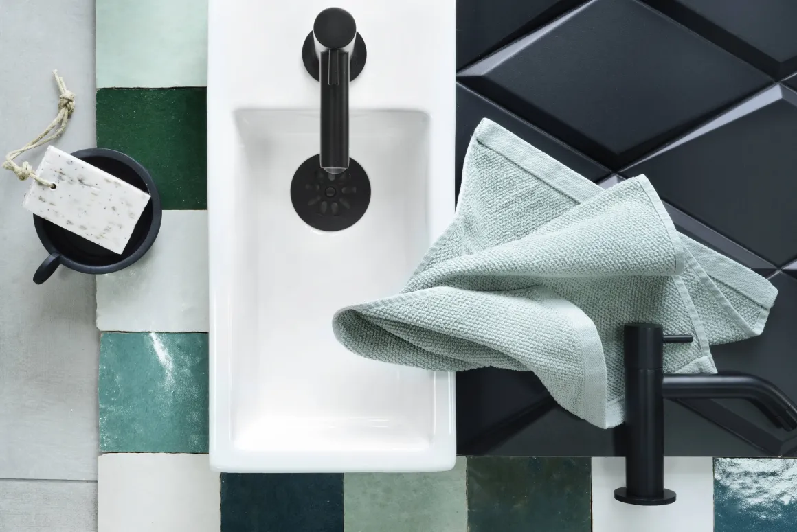 Differnz Fonteinkraan Mix&Match Gebogen Zwart Mat