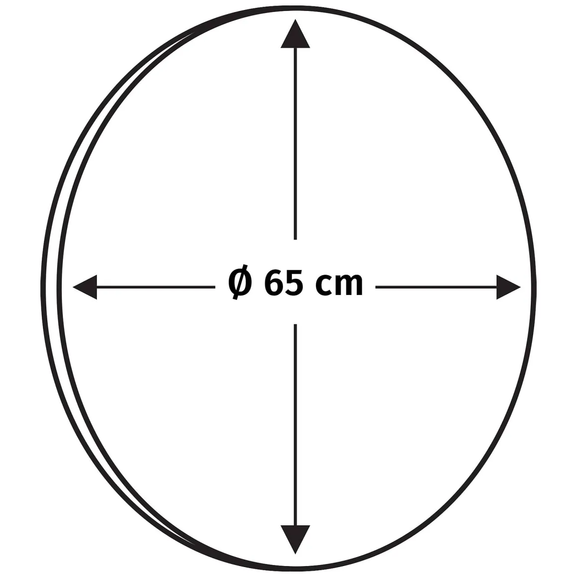 Differnz Spiegel Rond O65Cm Zwart Kader