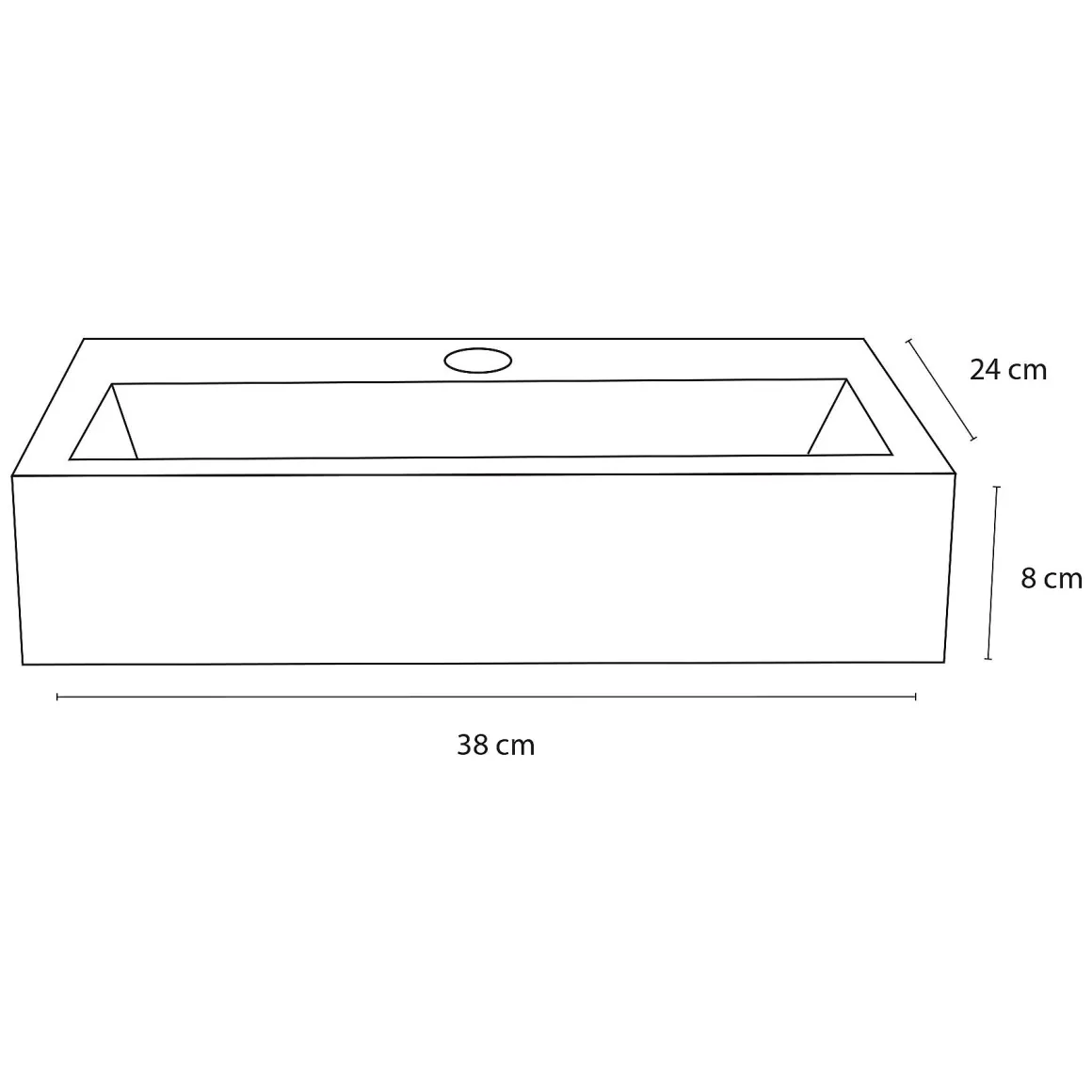 Differnz Toiletfontein Flat Beton Lichtgrijs 38X24X8Cm
