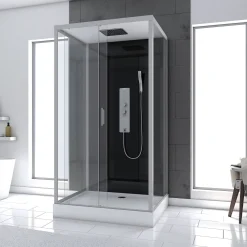 Douchecabine Aurlane Trendy Style Rechthoekig Omkeerbaar Met Hydromassage 110X80Cm