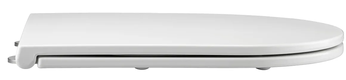 Duneo - Wc-Zitting In Thermohardende Kunststof - Inox Scharnieren - Afklikbaar Met 1 Knop - Soft Close Sluiting - Anti-Bacterieel - D-Vorm - Vorm Aangepast Aan Rechte Wc-Potten - Extra Plat Ontwerp