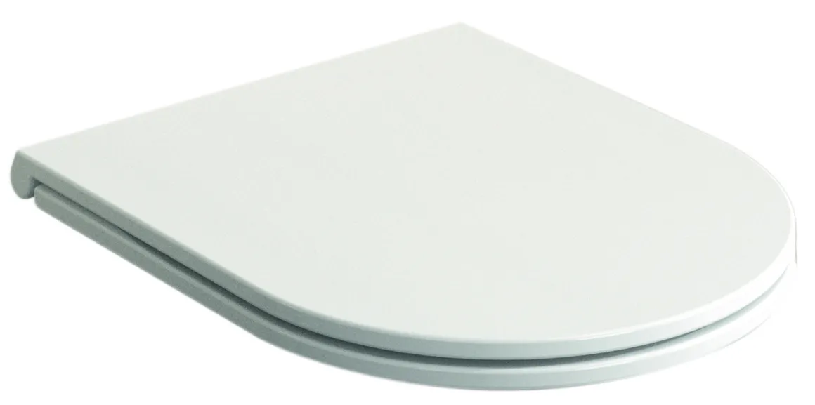 Duneo - Wc-Zitting In Thermohardende Kunststof - Inox Scharnieren - Afklikbaar Met 1 Knop - Soft Close Sluiting - Anti-Bacterieel - D-Vorm - Vorm Aangepast Aan Rechte Wc-Potten - Extra Plat Ontwerp