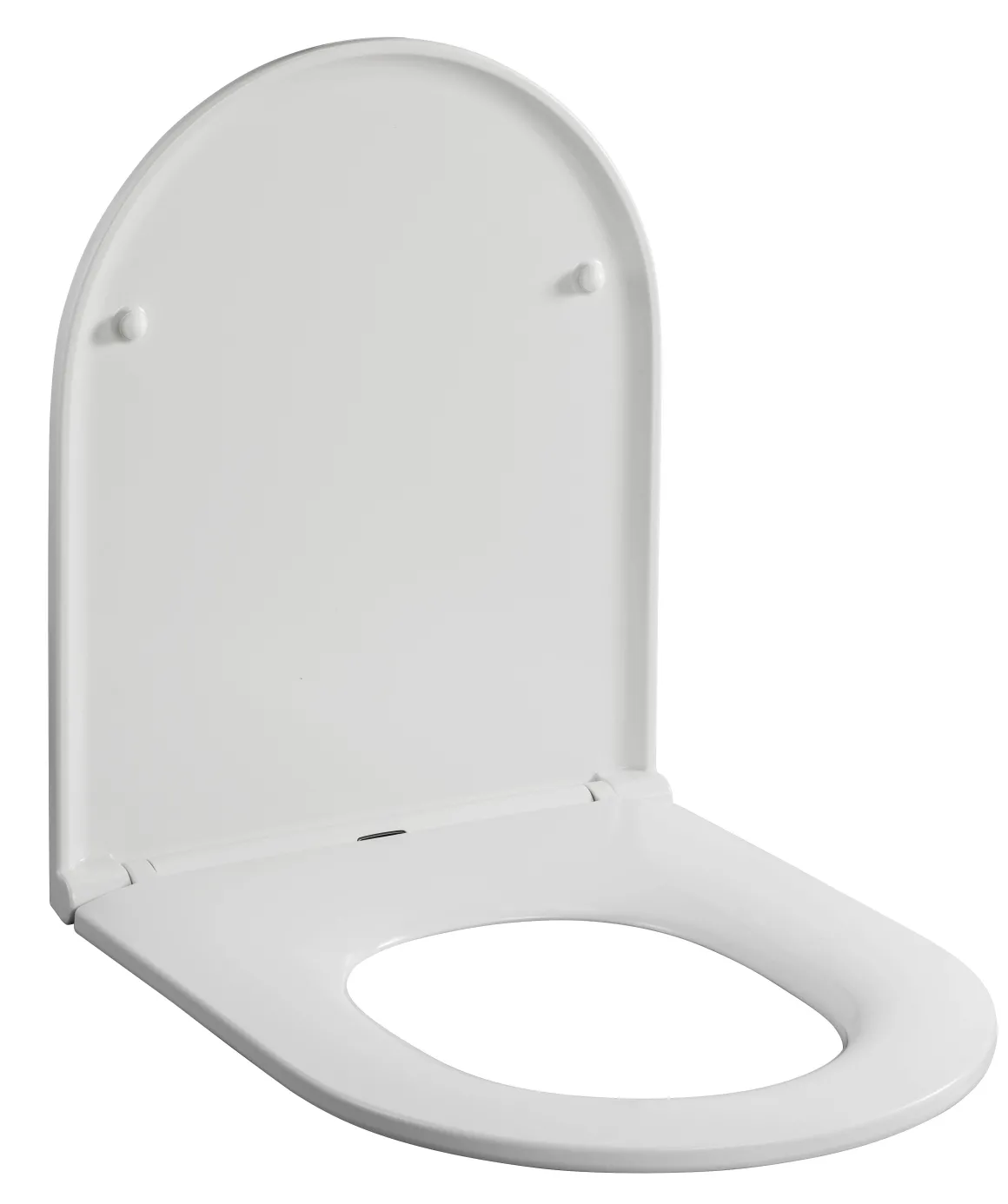 Duneo - Wc-Zitting In Thermohardende Kunststof - Inox Scharnieren - Afklikbaar Met 1 Knop - Soft Close Sluiting - Anti-Bacterieel - D-Vorm - Vorm Aangepast Aan Rechte Wc-Potten - Extra Plat Ontwerp