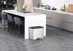 Eko Pedaalemmer Essential Met 3 Binnenemmers Voor Het Scheiden Van Afval Geborsteld Rvs 3X9L