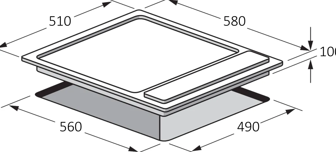 Electrum Gaskookplaat Ps6040Gx Rvs 60Cm