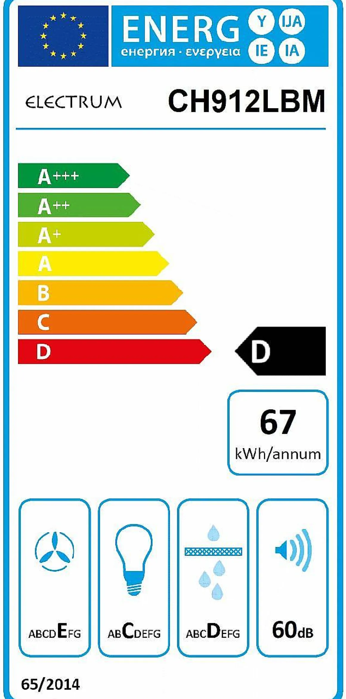 Electrum Schouwafzuigkap 90Cm Ch912Lbm Zwart