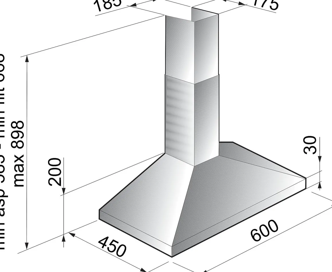 Electrum Schouwafzuigkap Ch611Lx Rvs 60Cm