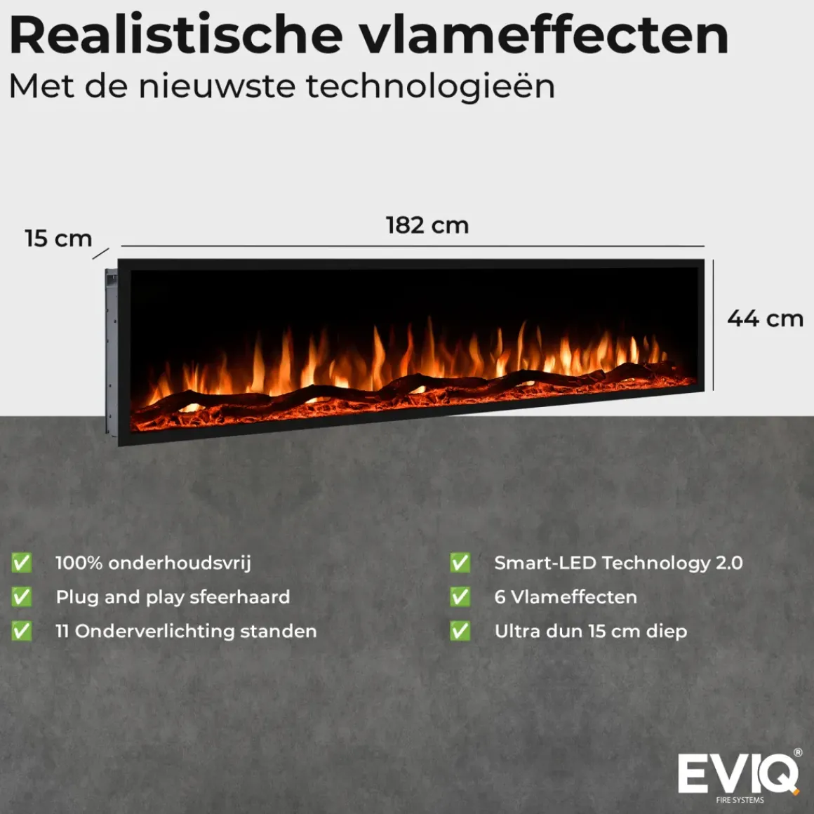 Elektrische Sfeerhaard Smartline 72″ Inch – 182 Cm