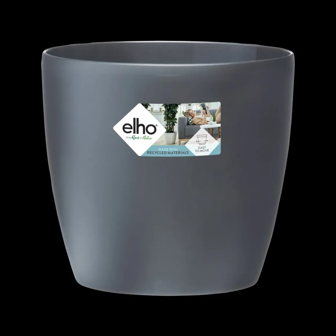 Elho Bloempot Brussels Rond Wielen O35Cm Antraciet