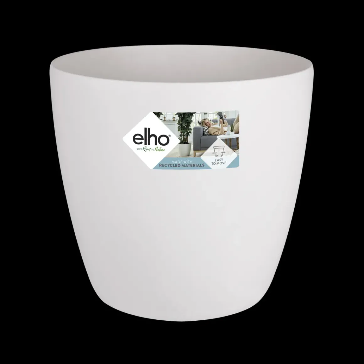 Elho Bloempot Brussels Rond Wielen O35Cm Wit