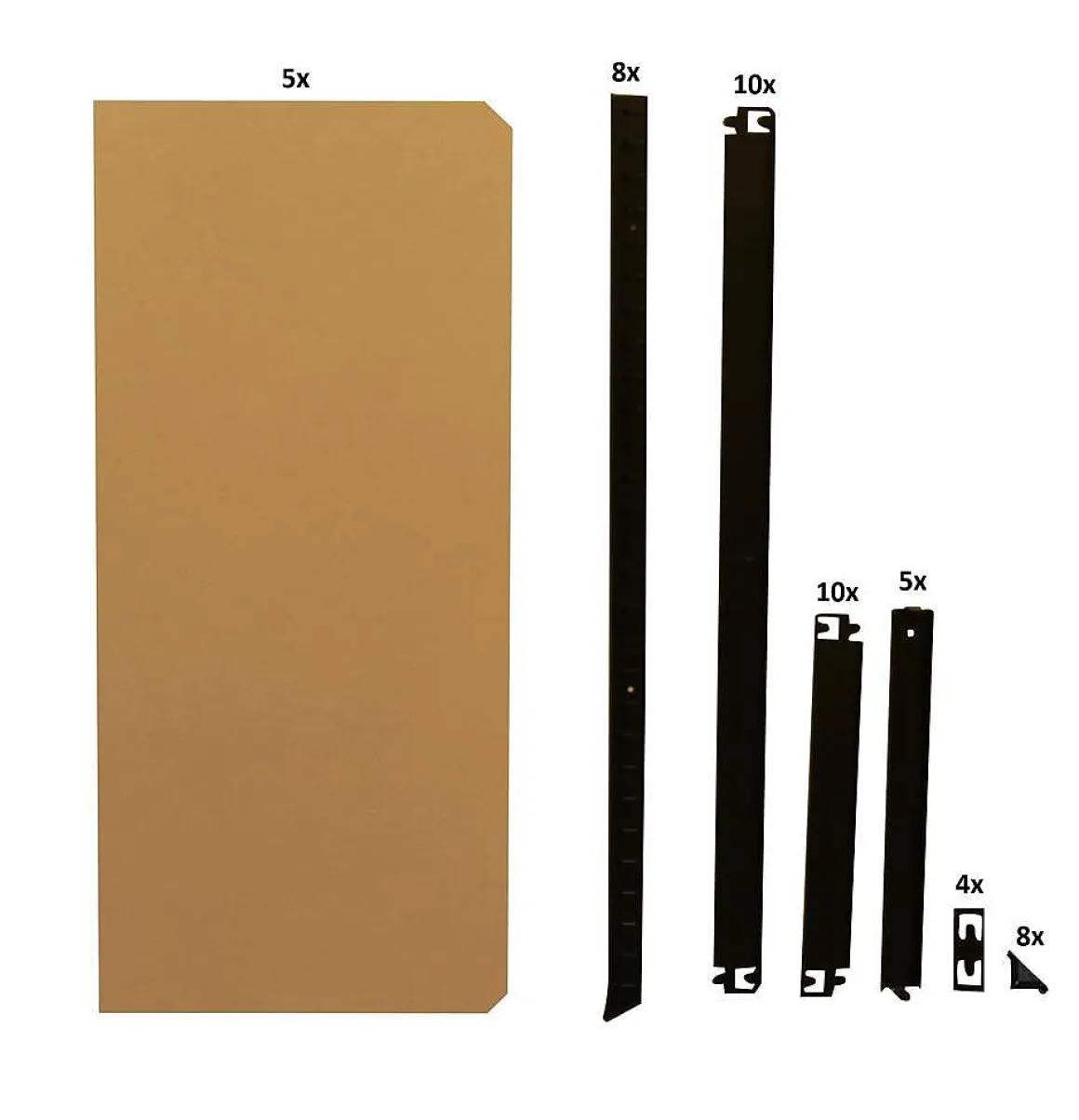 Erro Stellingkast Met 5 Planken - Zwart - 90Cm