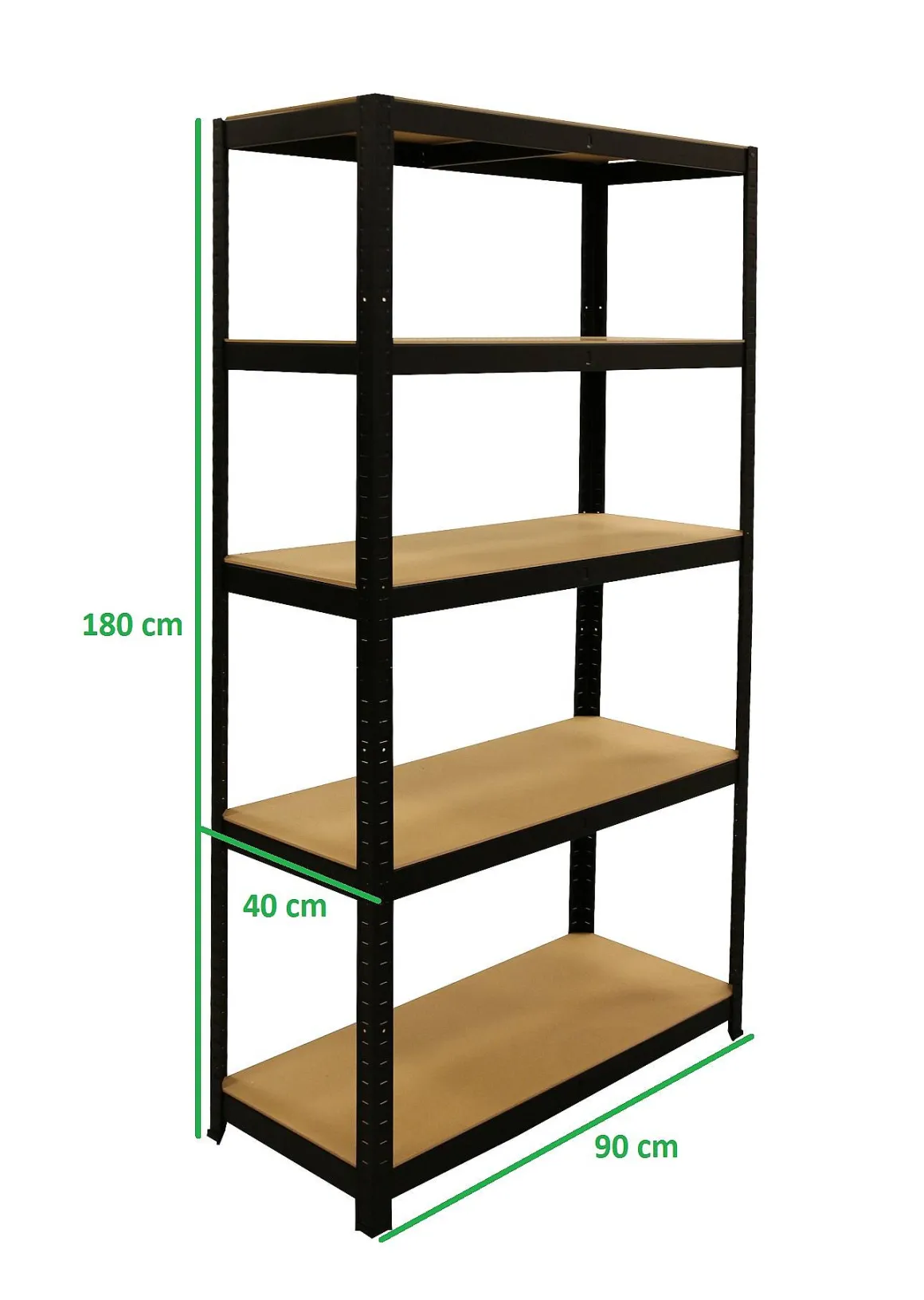 Erro Stellingkast Met 5 Planken - Zwart - 90Cm