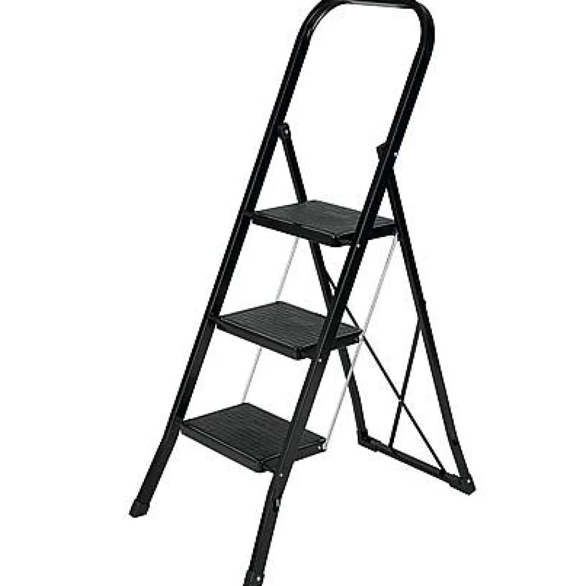 Escalo Huishoudladder Escalo 'Color Step' Gelakt Zwart Staal 3 Treden