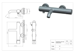 Essebagno Badmengkraan Manopola Zwart Concrete