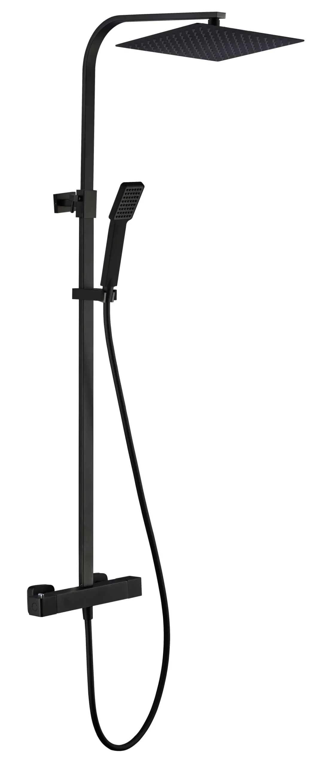 Essebagno Doucheset Quartos 300Mm Met Thermostatische Mengkraan Mat Zwart