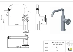 Essebagno Wastafelmengkraan Indus Gun Metal