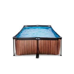 Exit Wood Opzetzwembad Met Filterpomp Bruin 220X150X65Cm