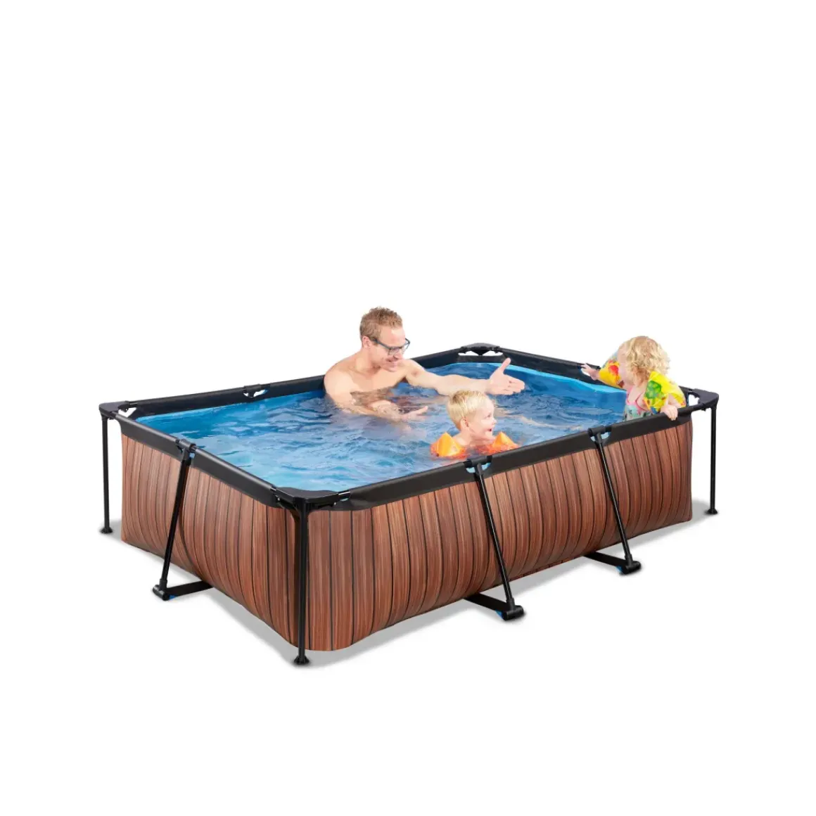 Exit Wood Opzetzwembad Met Filterpomp Bruin 220X150X65Cm