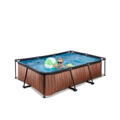 Exit Wood Opzetzwembad Met Filterpomp Bruin 220X150X65Cm