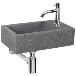 Fonteinset Cheops Natuursteen Wasbak 40 X 23 X 11 Cm