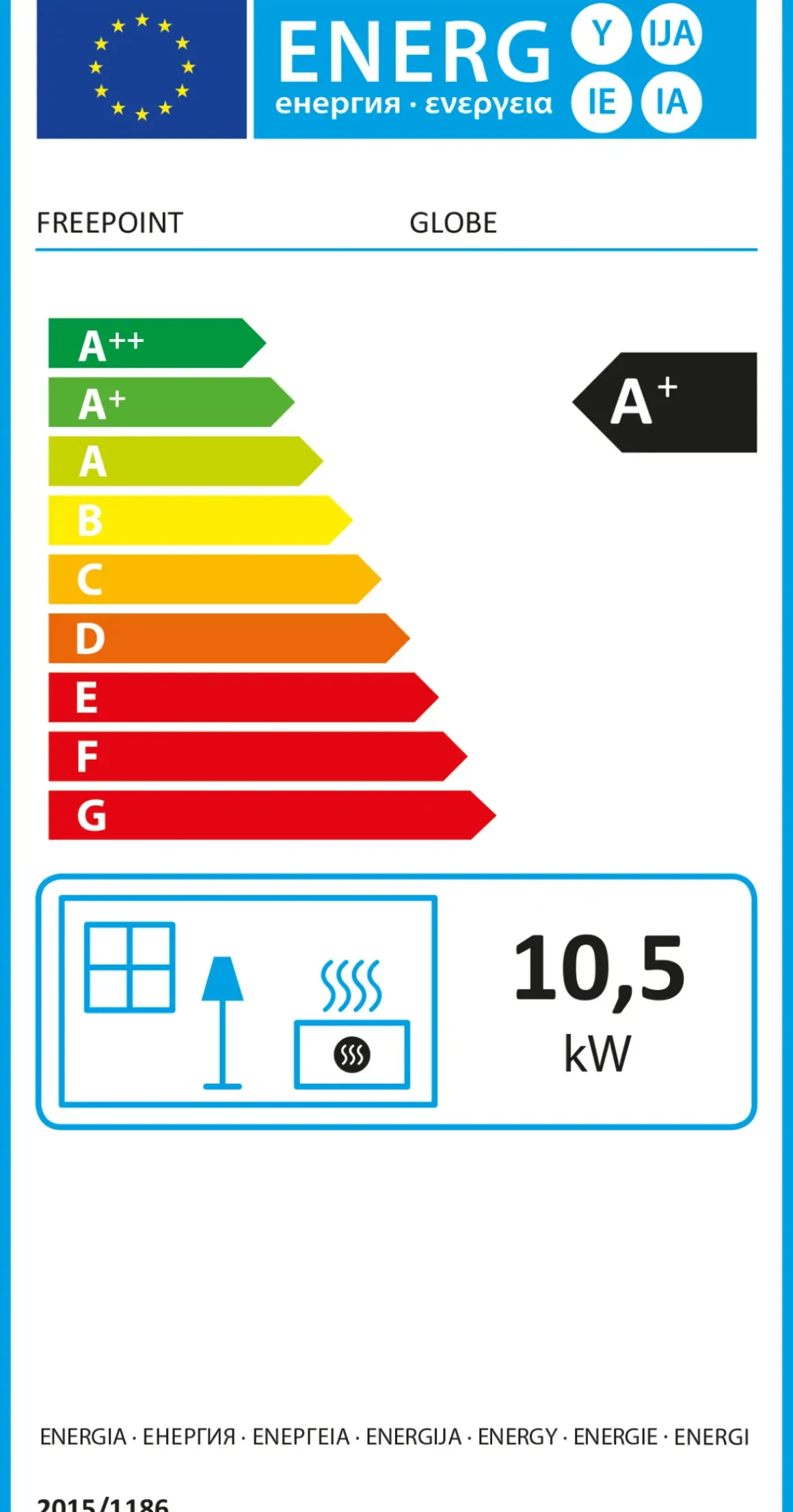Freepoint Pelletkachel Globe Moka 10,5Kw