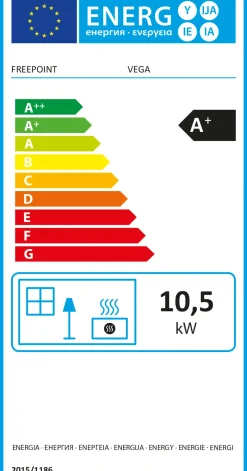 Freepoint Pelletkachel Vega 10,5Kw Wit/Zwart