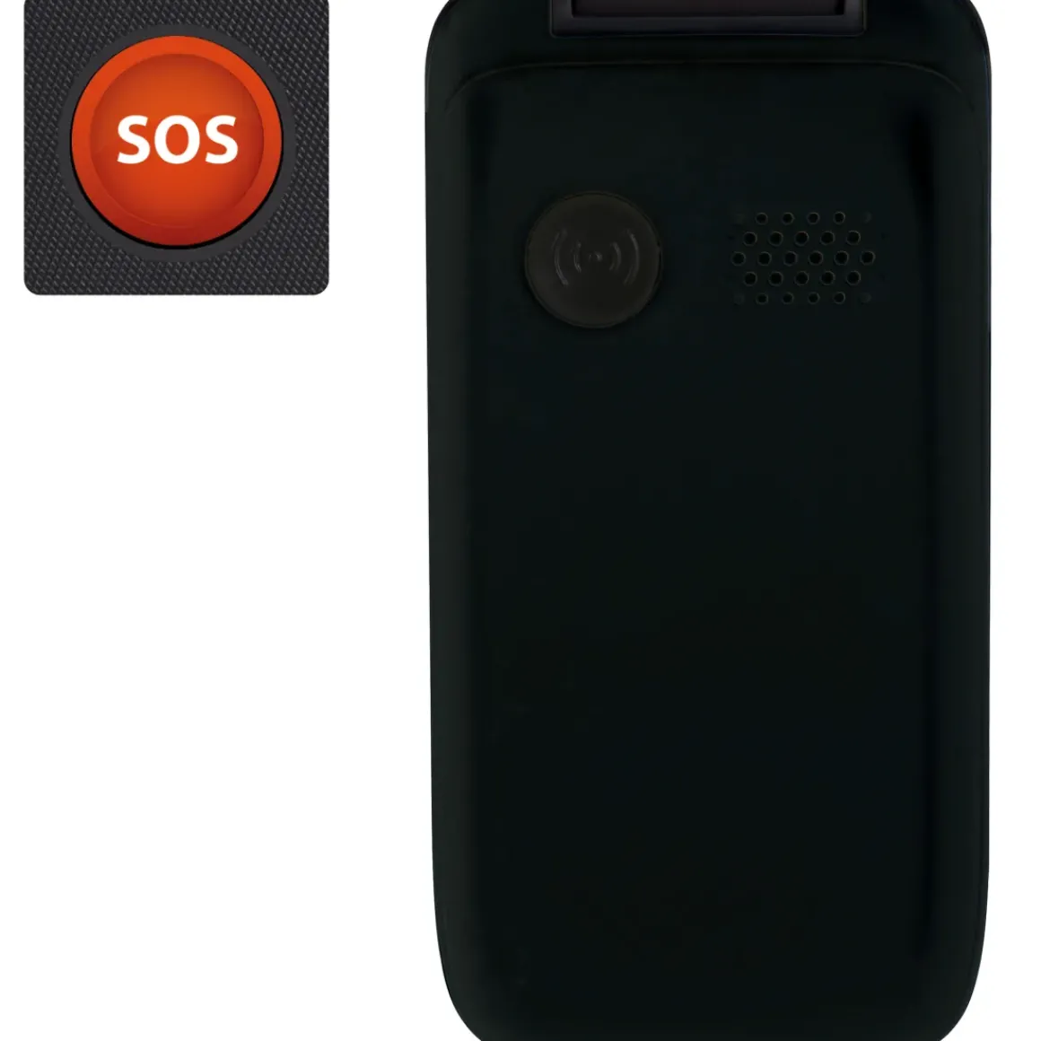 Fysic Fm-9760Zt Mobiele Klaptelefoon Voor Senioren Noodknop Zwart