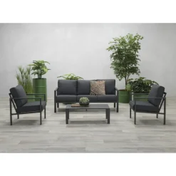 Garden Impressions Durban Loungeset 4-Delig - Zwart