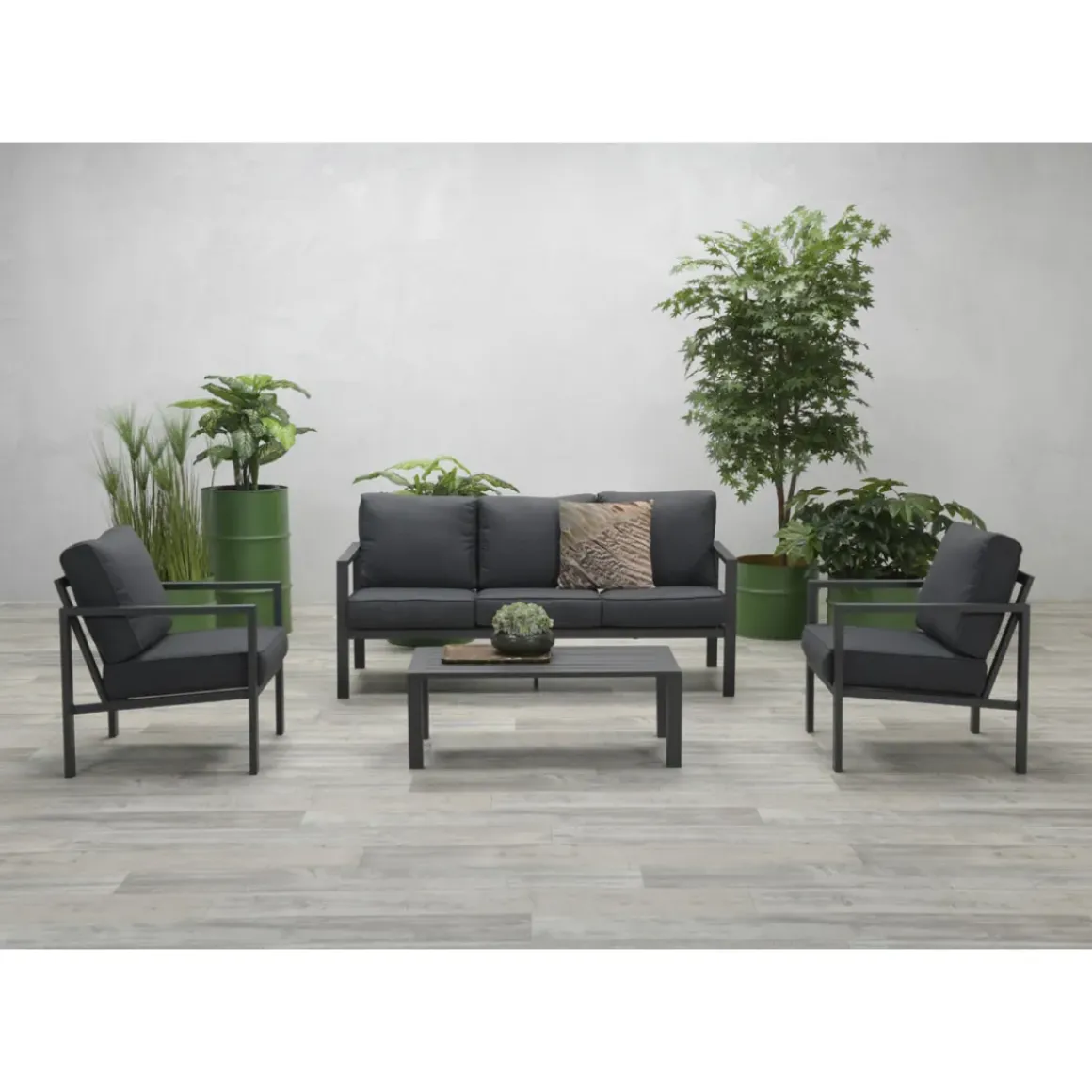 Garden Impressions Durban Loungeset 4-Delig - Zwart
