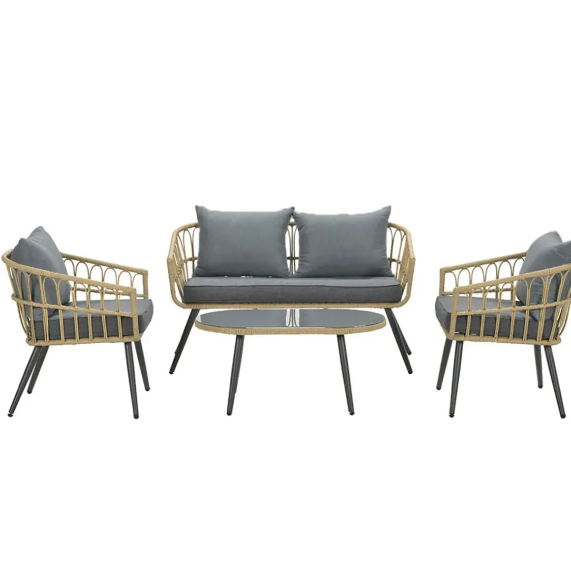 Garden Impressions Tarulo Loungeset 4-Delig - Donker Grijs