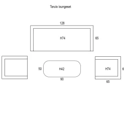 Garden Impressions Tarulo Loungeset 4-Delig - Donker Grijs