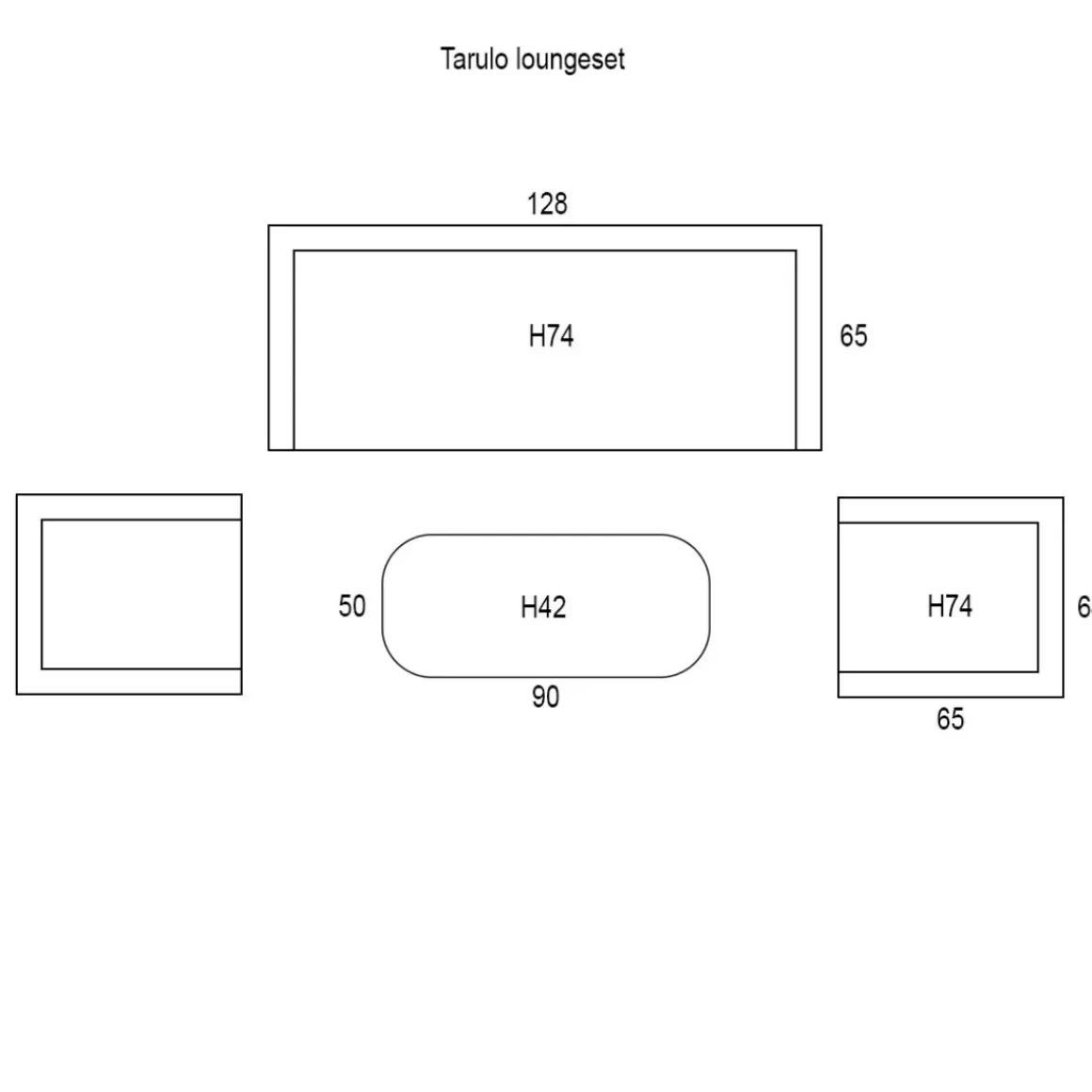 Garden Impressions Tarulo Loungeset 4-Delig - Donker Grijs