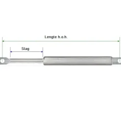 Gasveer Zwart - 550Mm - 290N - Inclusief Bevestigingen