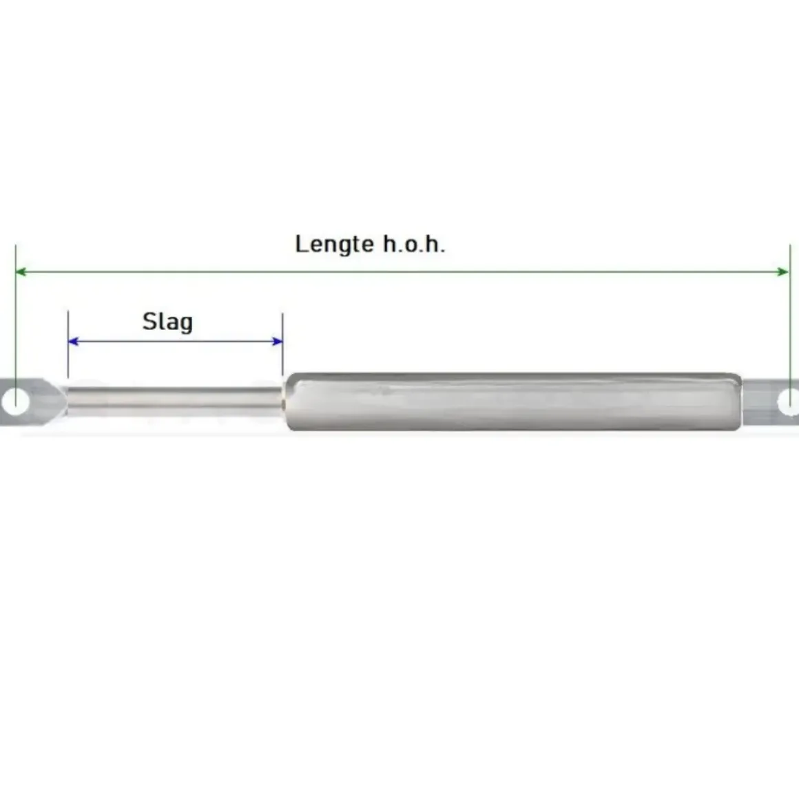 Gasveer Zwart - 600Mm - 200N - Inclusief Bevestigingen