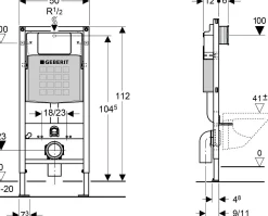 Geberit Inbouwreservoir Systemfix Up320 112X50X12Cm 7,6/6L