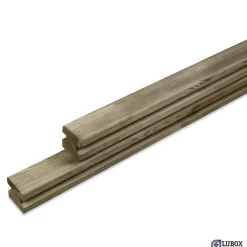 Gleufpaal Vuren Bruin 7X7X240Cm
