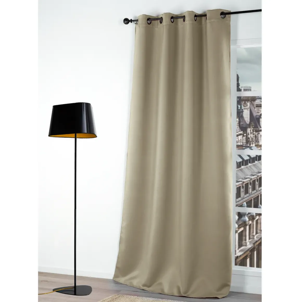 Gordijn Verduisterend Donker Beige 140X250Cm