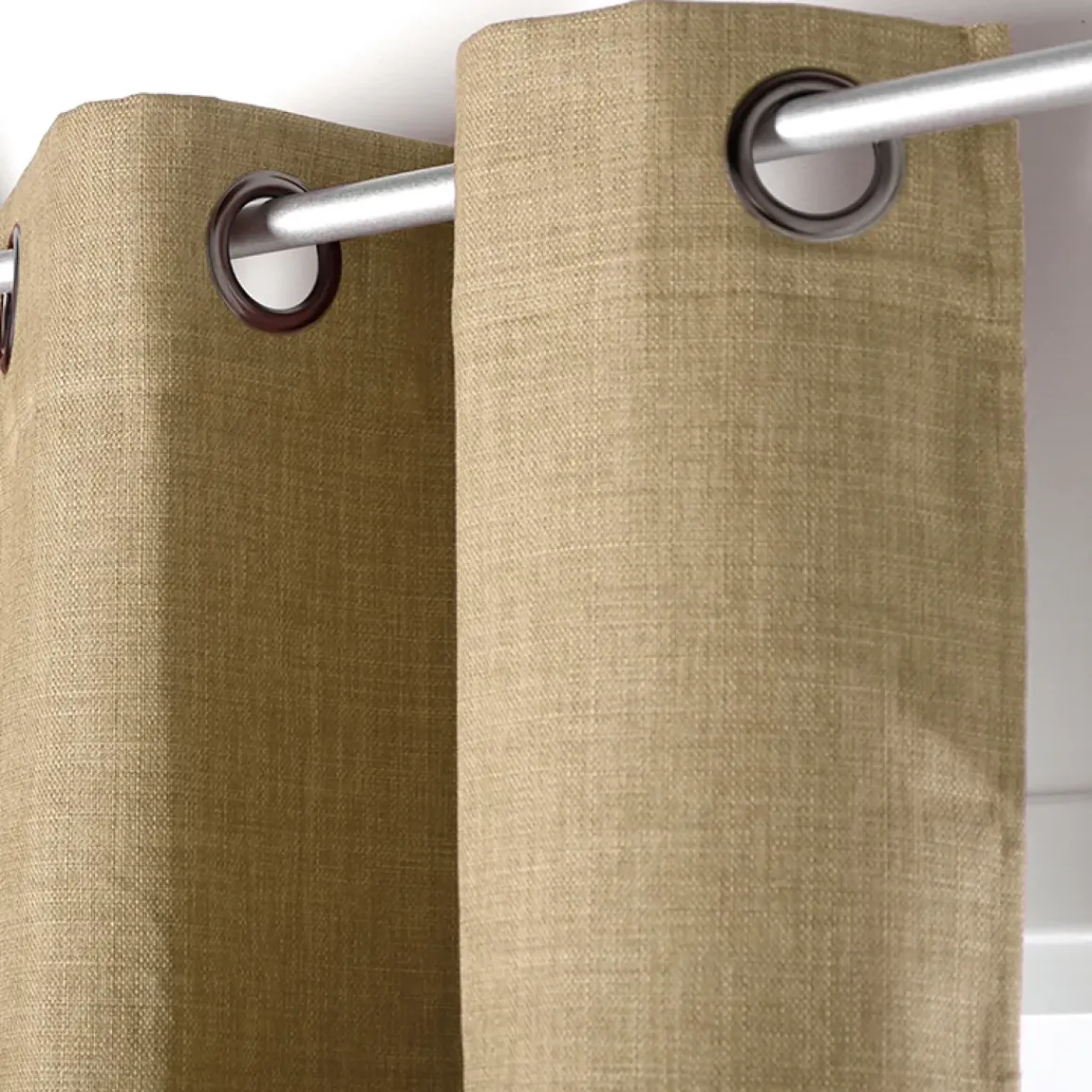 Gordijn Verduisterend Thermisch Bella Ringen Beige 140 X 260 Cm