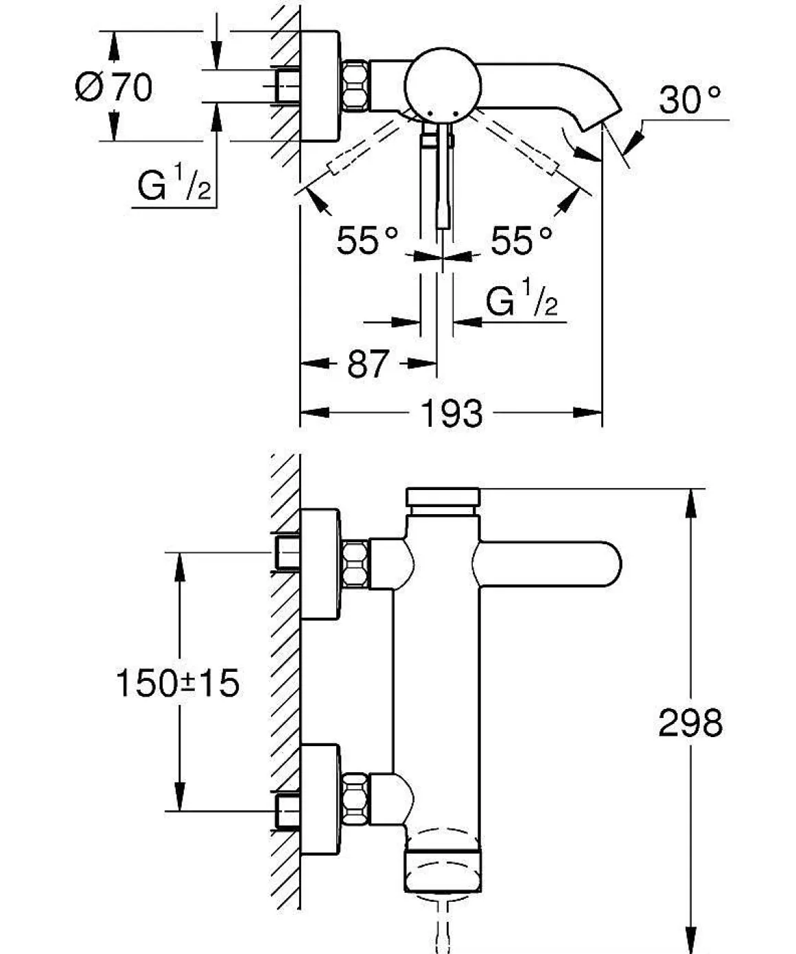 Grohe Bad- En Douchemengkraan Essence Supersteel