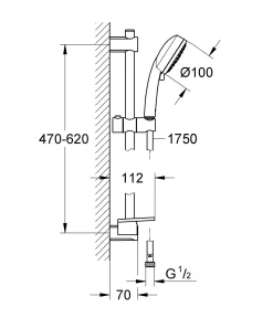Grohe Doucheset Vitalio Comfort 100Mm 4 Stralen Chroom